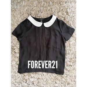 Forever 21 Collared Top in Black